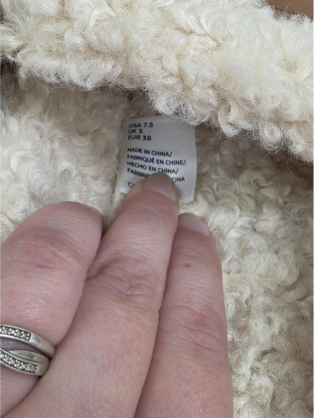 Amazon Essentials Backless Shearling Memory Foam Mule Ivory Tan Women’s 7.5 - Picture 9 of 10